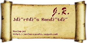 Járfás Renátó névjegykártya